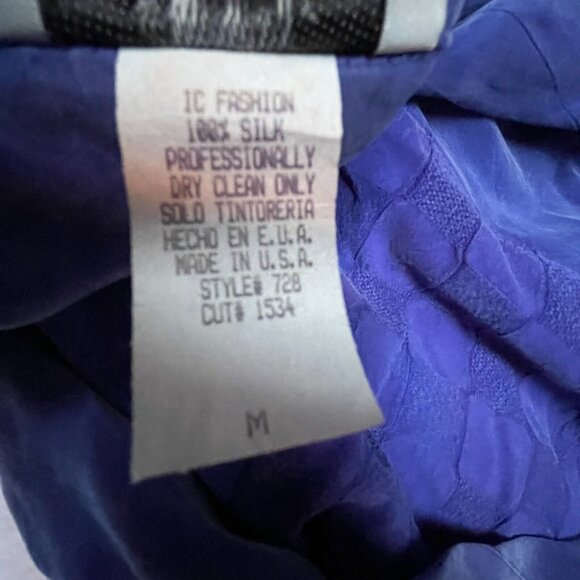 IC Collections Womens Medium Silk Open Front Cardigan Jacket Purple Lightweight - Picture 4 of 8